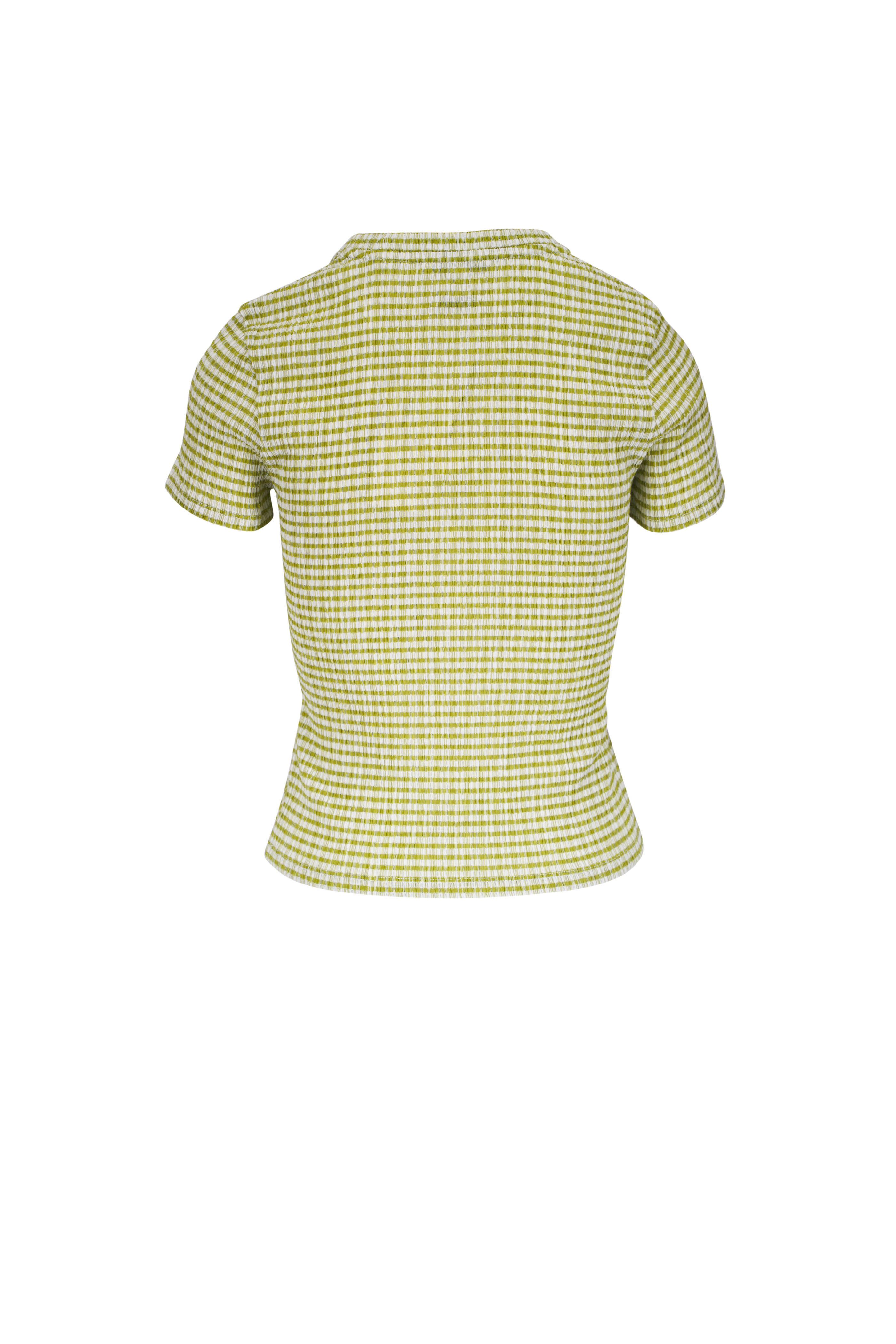 Vince - Herbaria Combo Checked Smocked T-Shirt