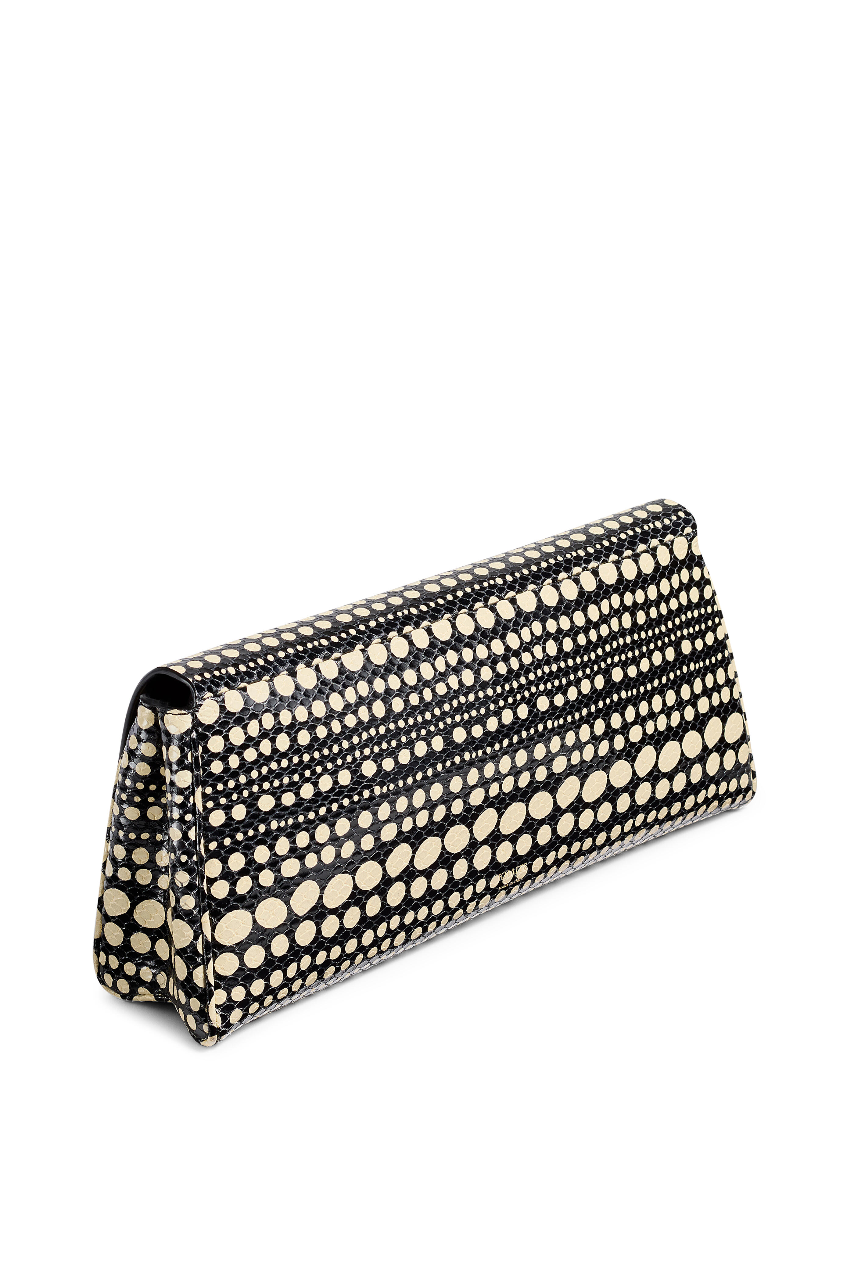 Khaite - Audrey Black & Cream Dot Print Clutch