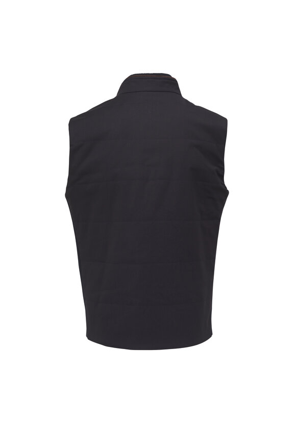 Maurizio Baldassari Navy Tech Travel Wool Vest - view 4
