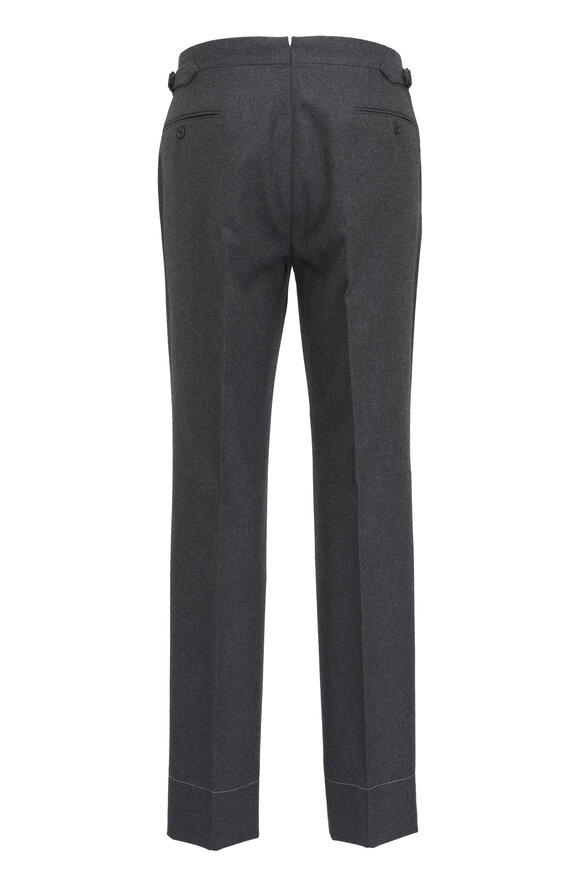 Ralph Lauren Purple Label - Dark Gray Wool Flannel Dress Pant 