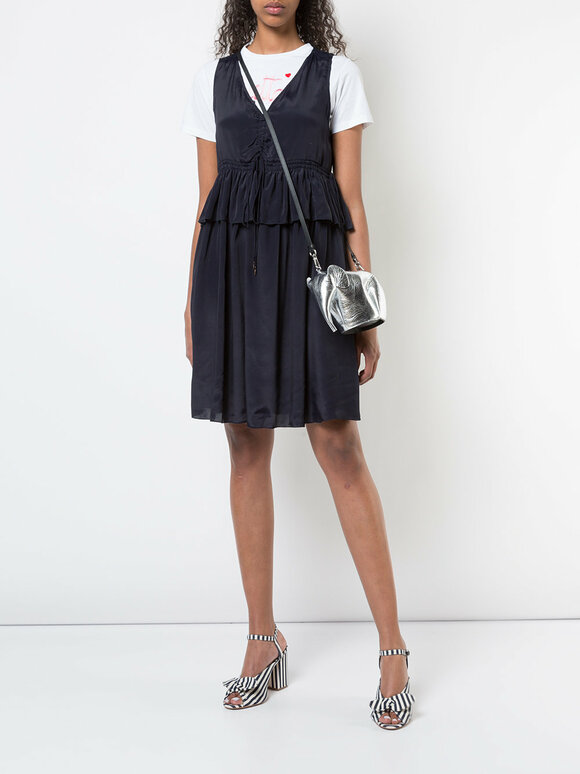 See by Chloé - Navy Ruffled Sleeveless Dress