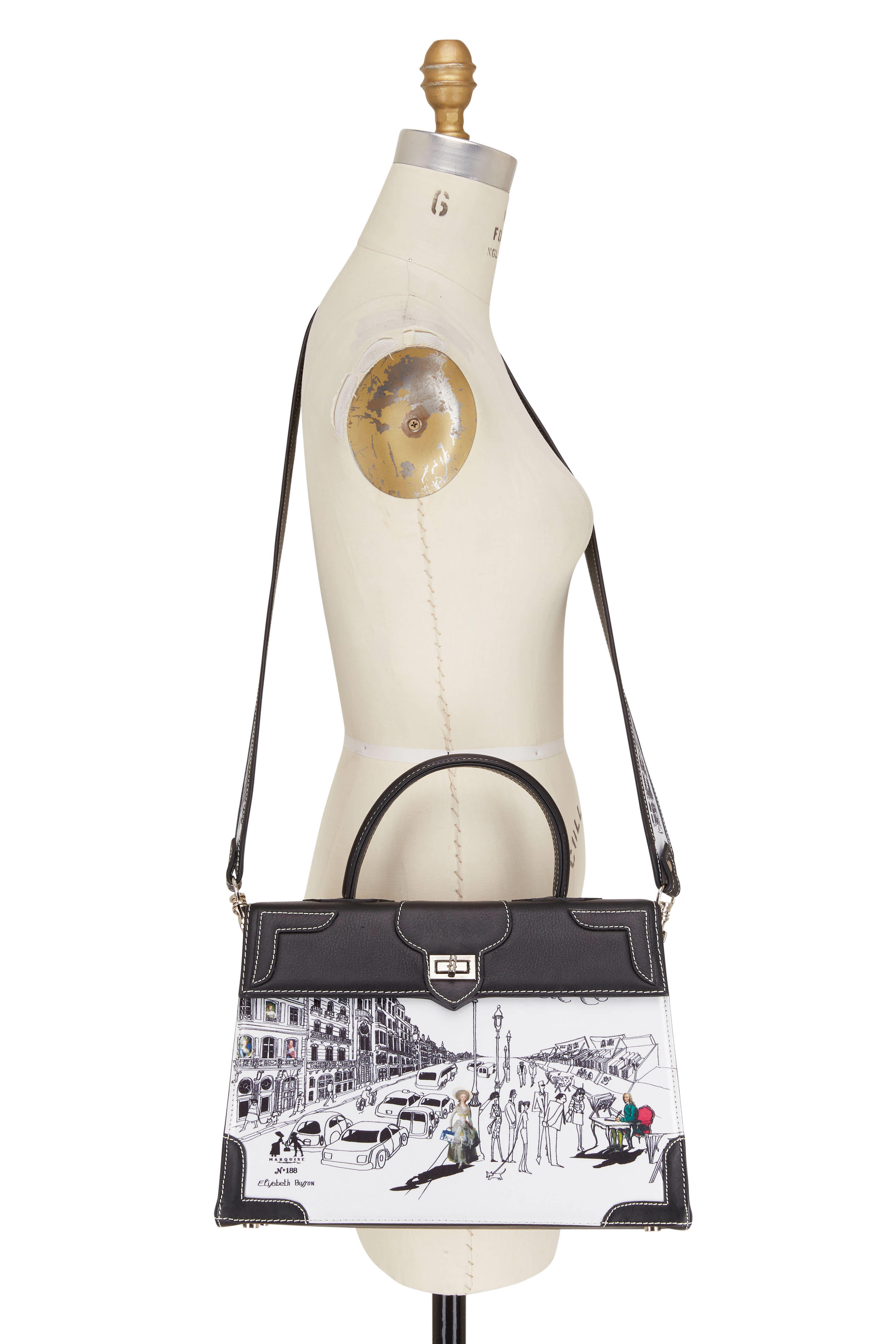 Marquise Paris - Black Leather Parisian Life & Voltaire Bag