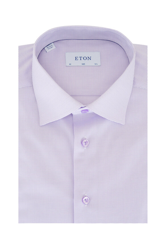 Eton Purple Textured Cotton Dress Shirt