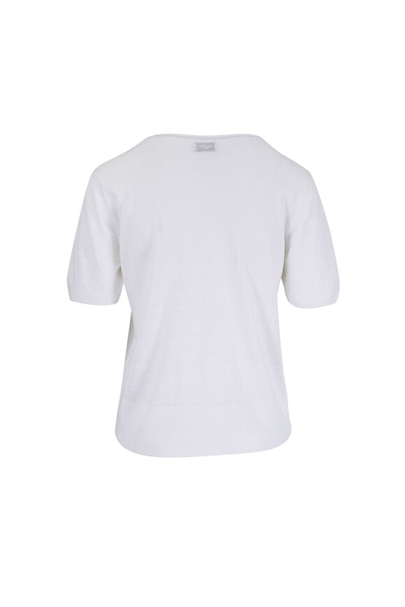 Agnona White Linen & Silk Shirt - view 3