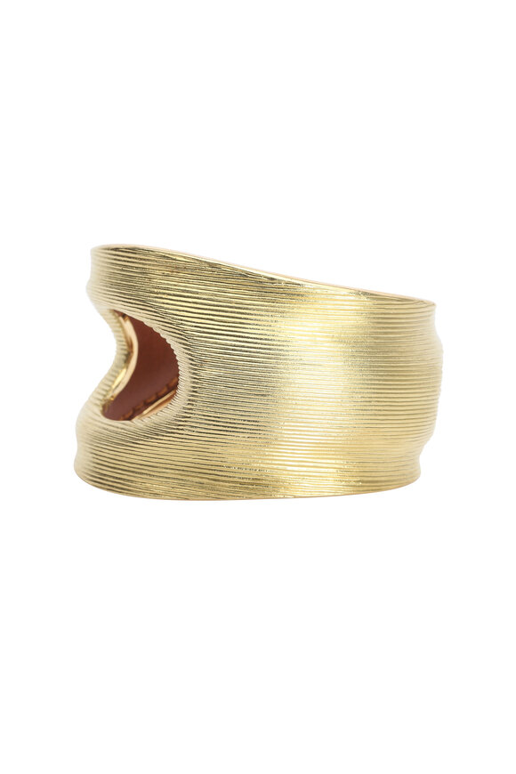 Paul Morelli - 18K Yellow Gold Wide Ribbed Cuff Bracelet