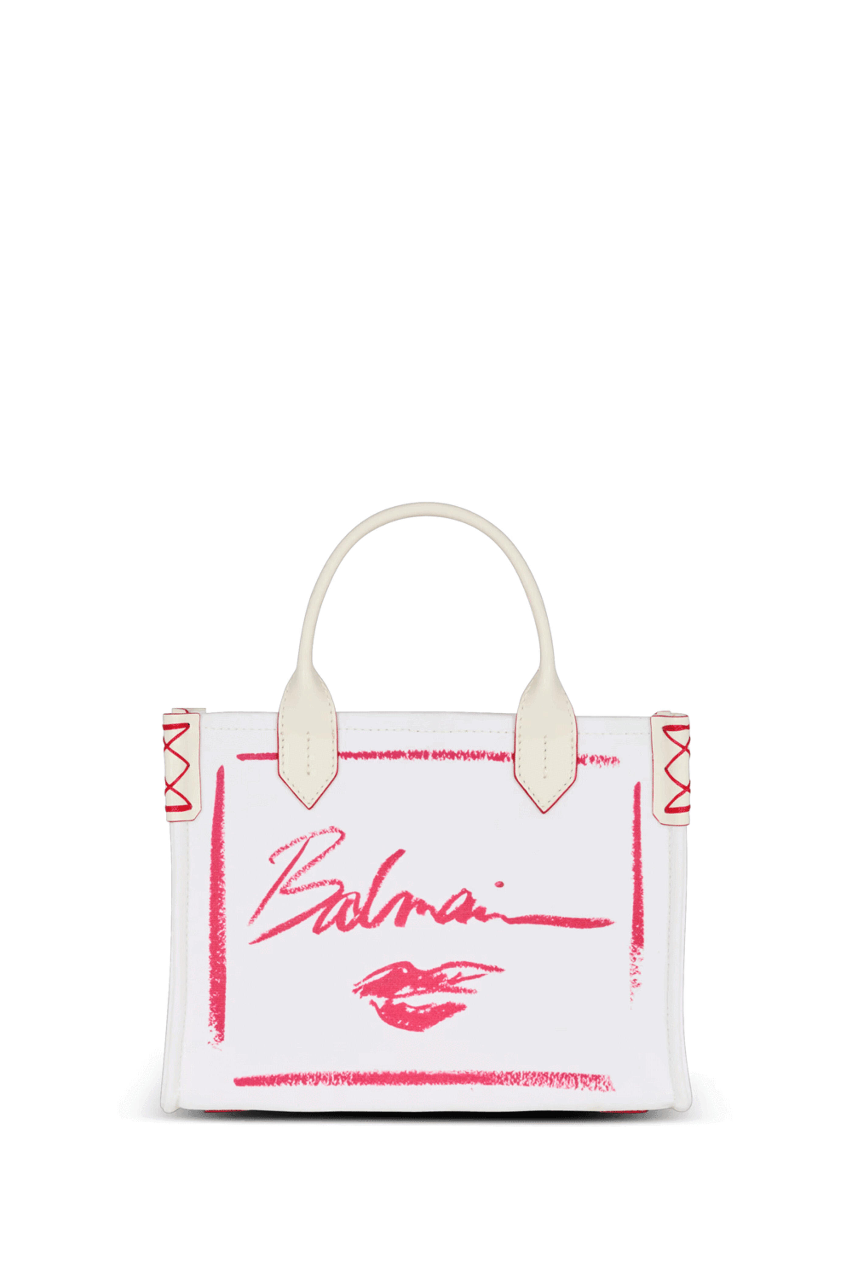 Balmain - Small B-Army Lipstick Tote in Cream and Red