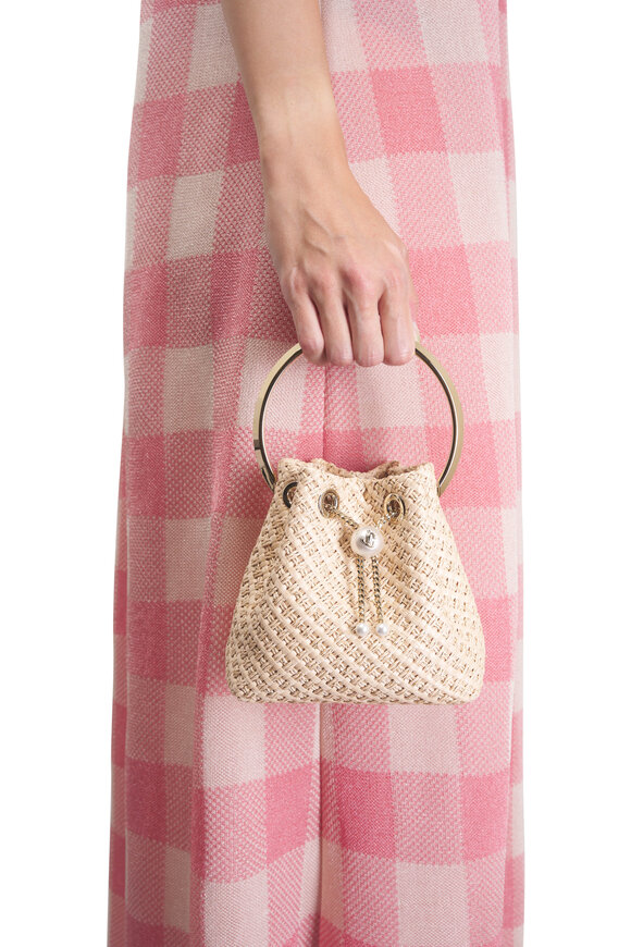 Jimmy Choo Bon Bon Natural & Gold Top Handle Bucket Bag - view 3