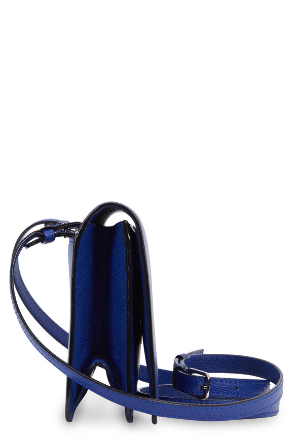 Valextra - Twist Royal Blue Leather Small Shoulder Bag