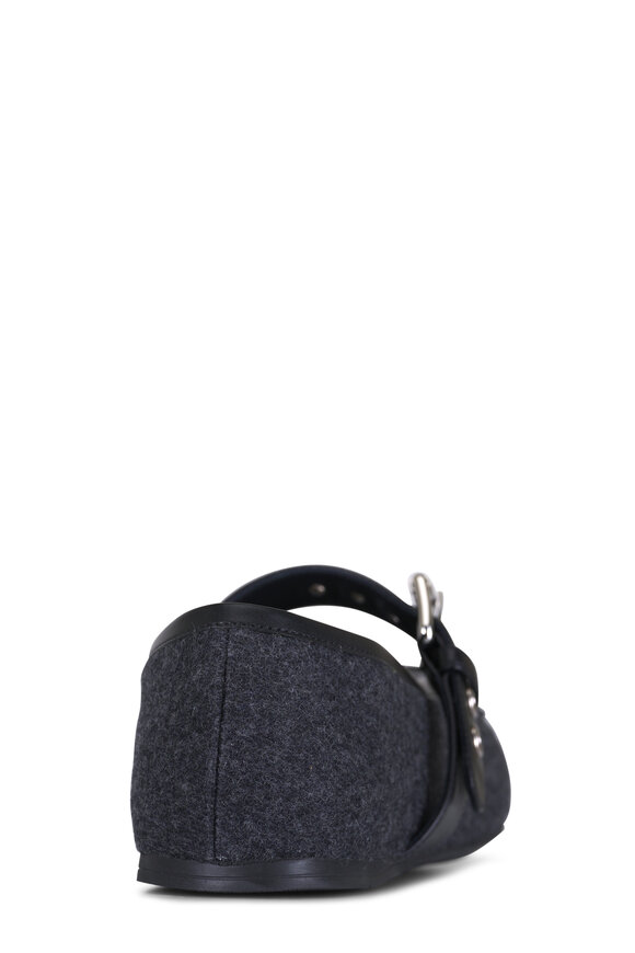 Miu Miu Anthracite Wool Ballerine Flat - view 3