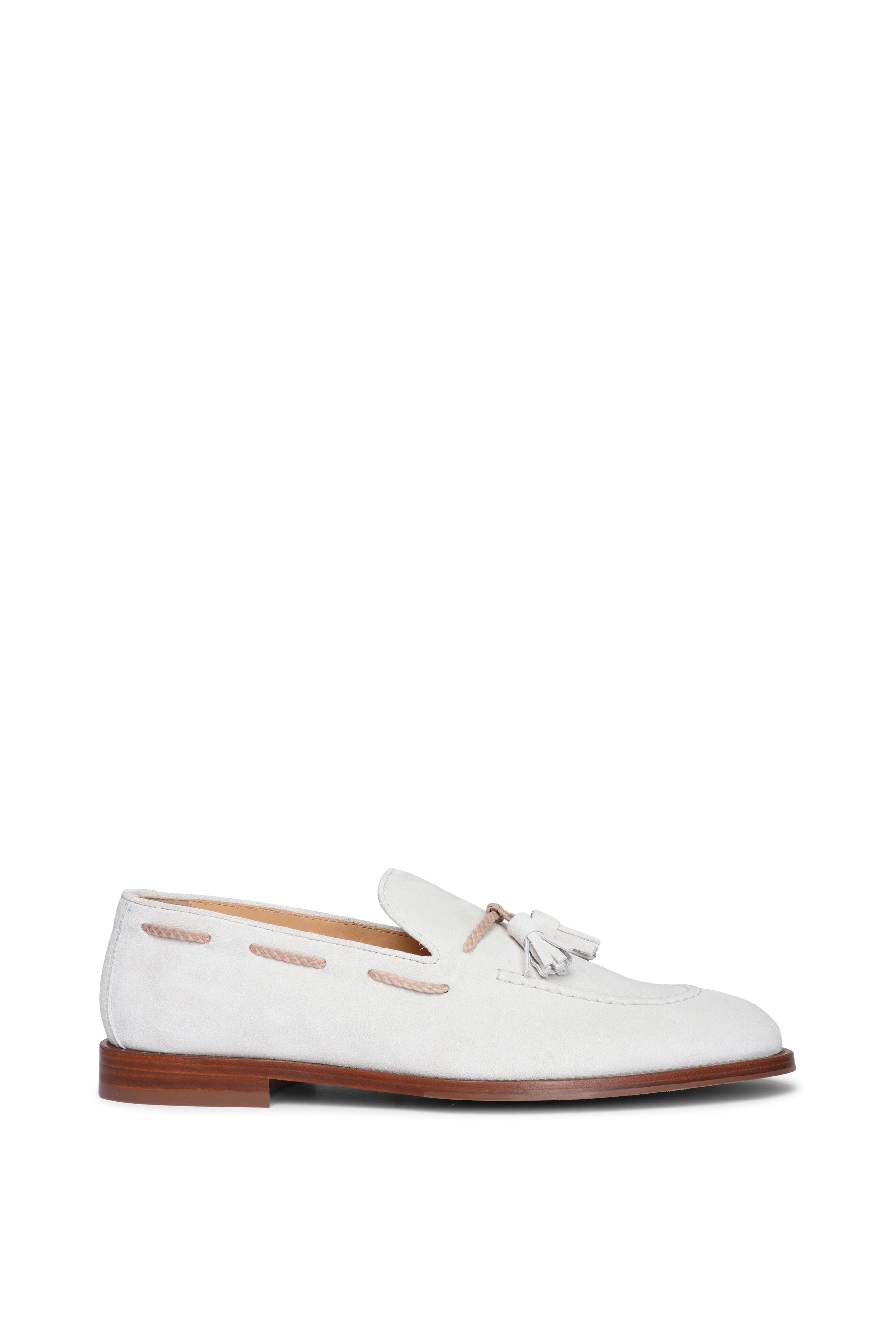 Brunello Cucinelli - White Suede Tassel Loafer