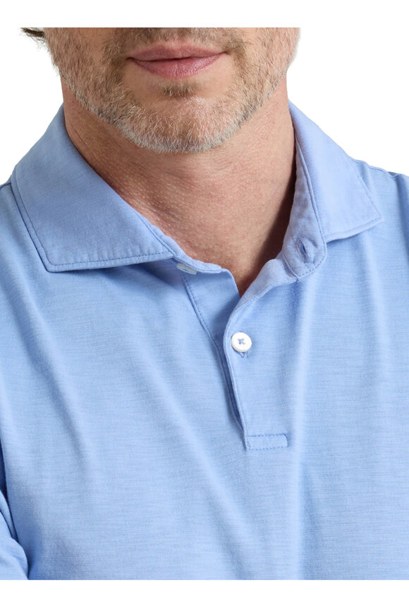 Peter Millar Journey Blue Cotton Polo - view 5