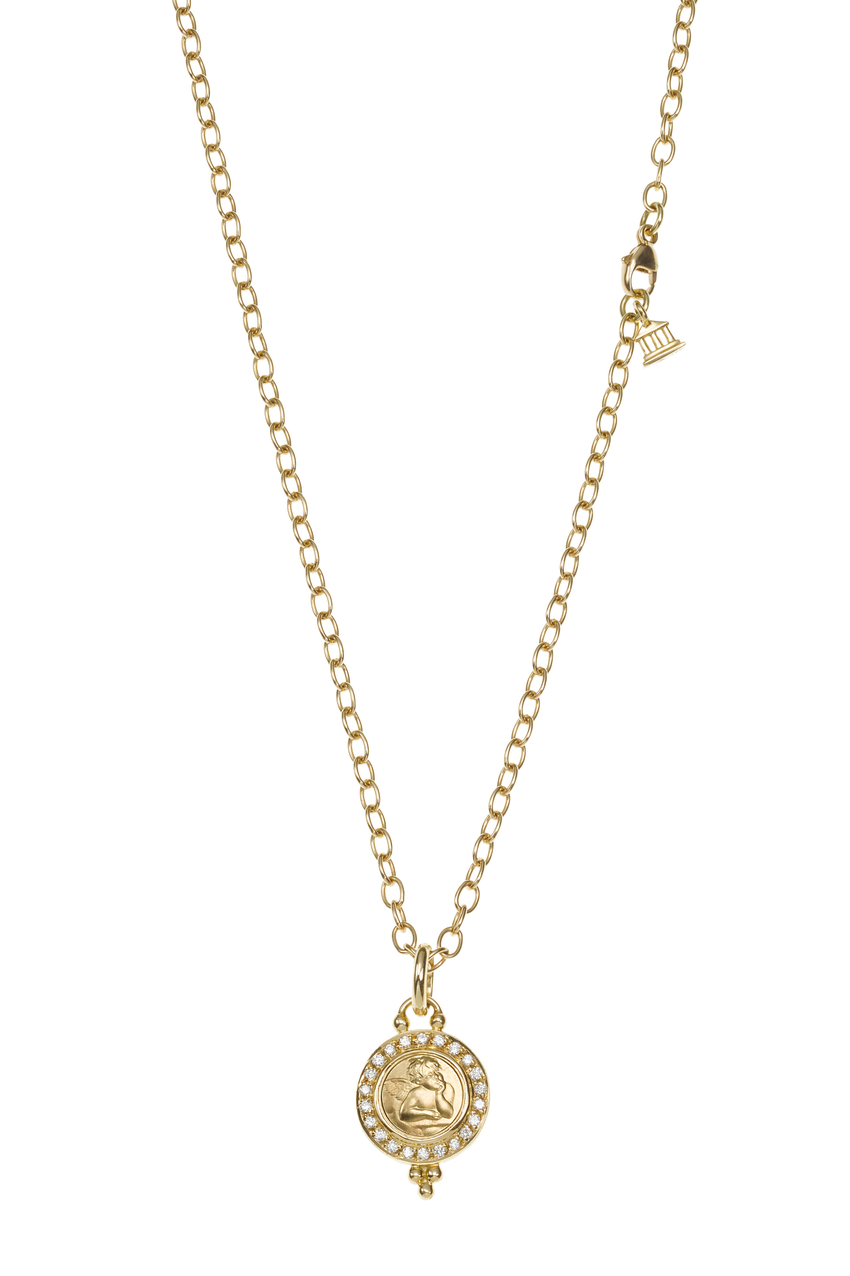 Temple St. Clair - 18K Yellow Gold Pavé Diamond Angel Pendant