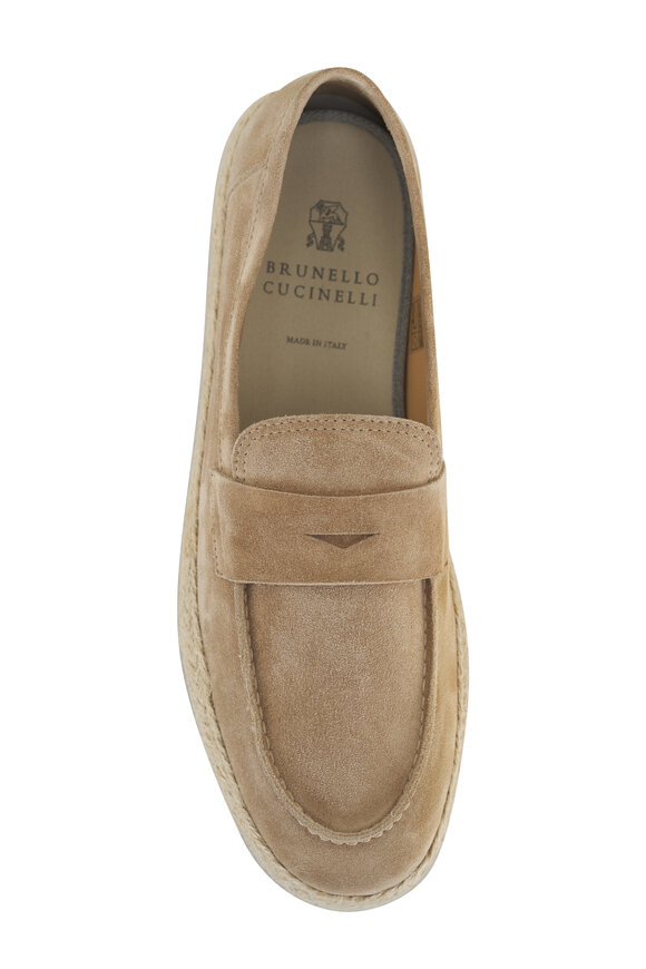 Brunello Cucinelli - Noisette Beige Suede Penny Loafer