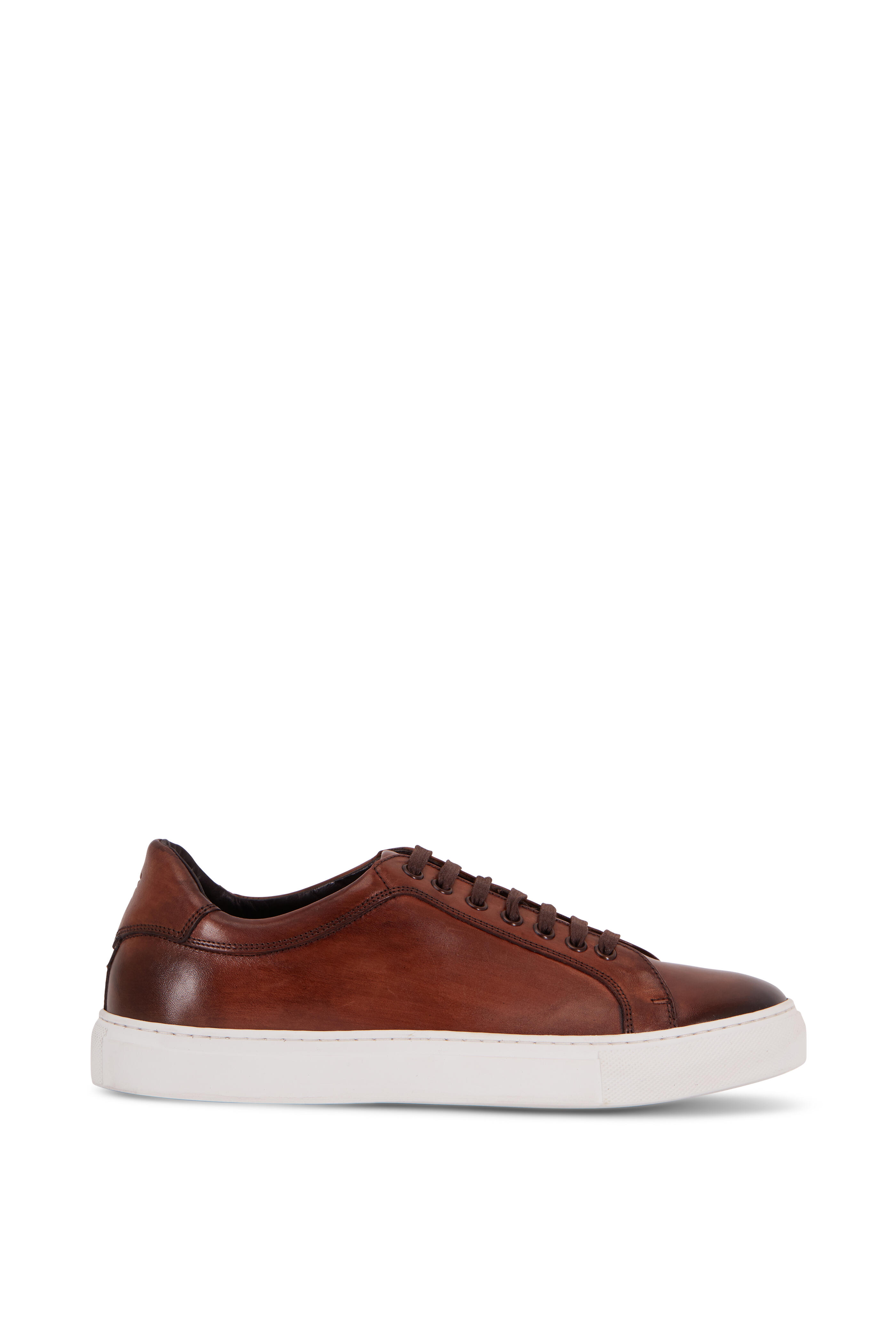 Trask Rigby Cognac Suede Low Top Sneaker Mitchell Stores