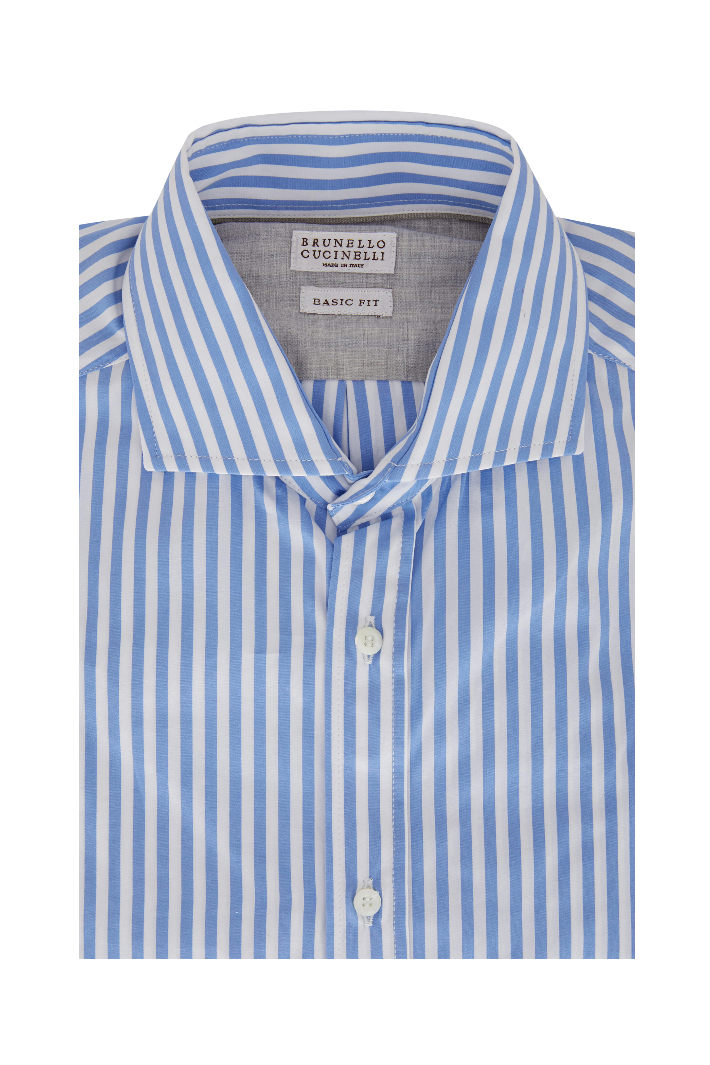 Light Blue Striped Shirt - Made in Italy