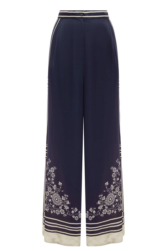 Alémais Banderra Ink Silk Pant - view 1