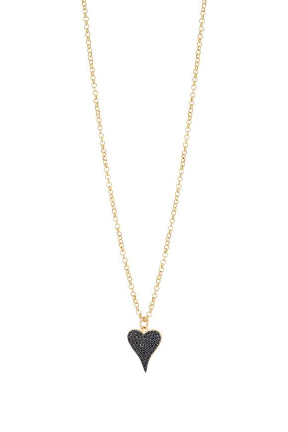 Cristina V. Black Inlaid Heart Necklace