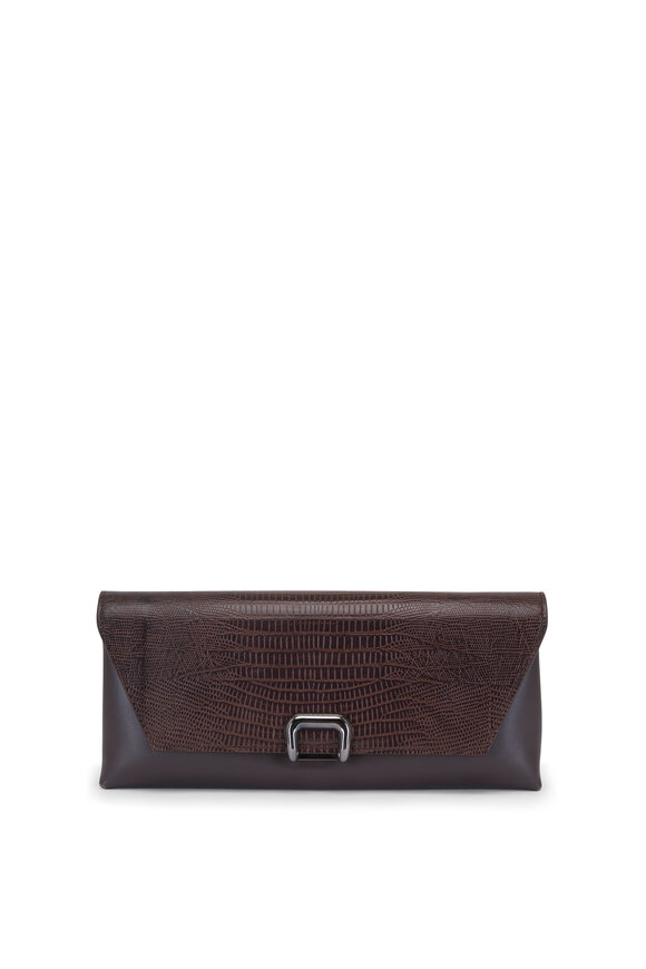 Brunello Cucinelli - Quartz Leather Woven Monili Strap Clutch