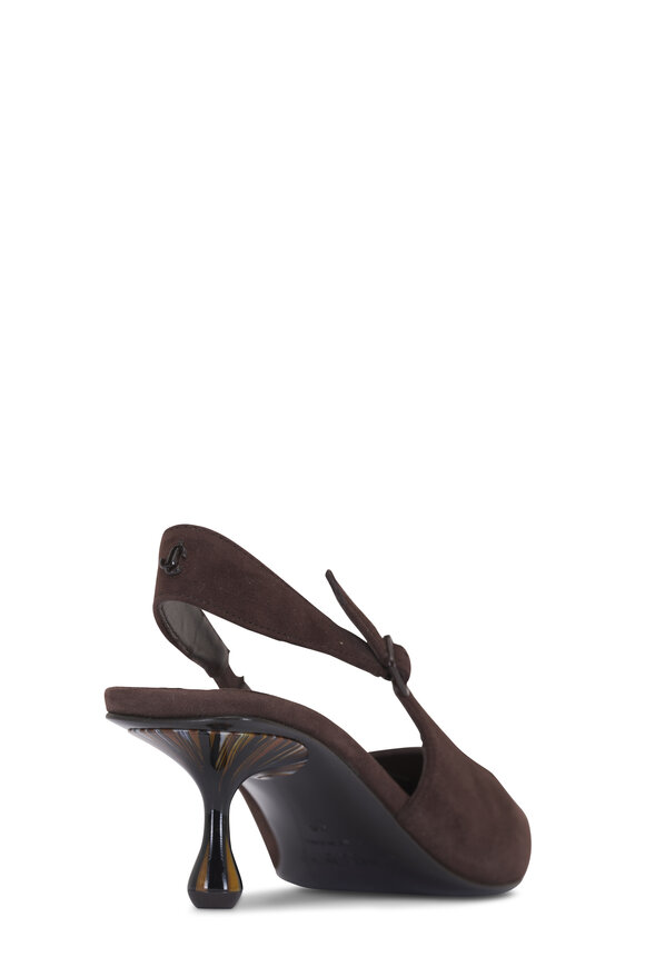 Jimmy Choo Amel Chocolate Suede Slingback, 50mm - view 3