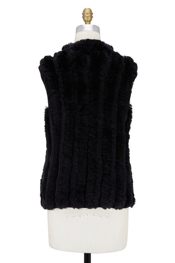 Viktoria Stass - Black Rex Rabbit Knitted Vest 