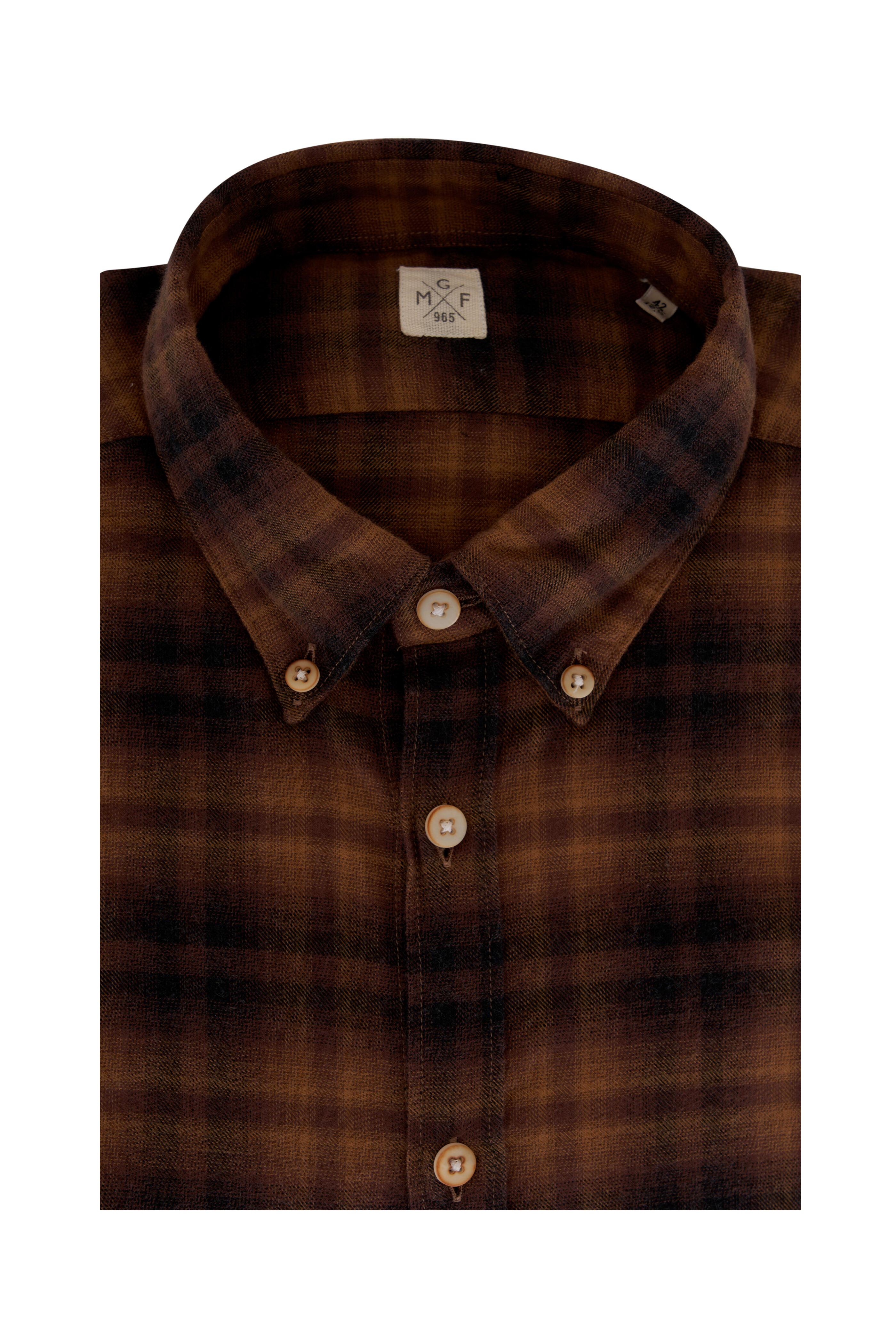 GMF - Golden Brown Tonal Plaid Sport Shirt