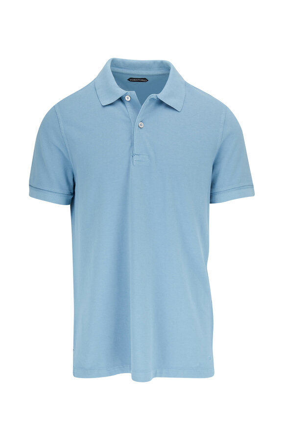 Tom Ford - Light Blue Garment Dyed Cotton Polo