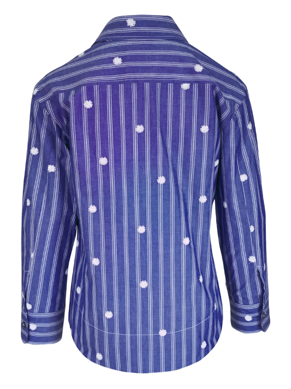 Odeeh - Embroidered Blue & White Stripe Blouse