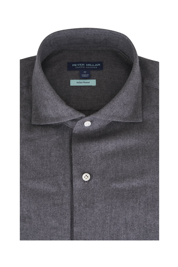 Peter Millar Gray Brixen Italian Flannel Sport Shirt - view 1