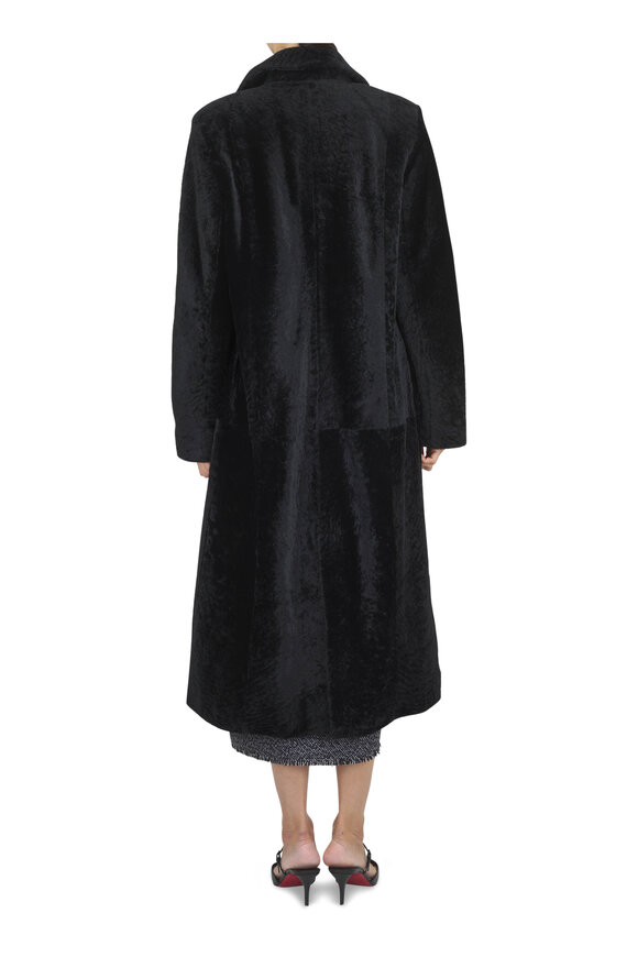 Nour Hammour Paloma Black Astrakhan Shearling Jacket - view 4