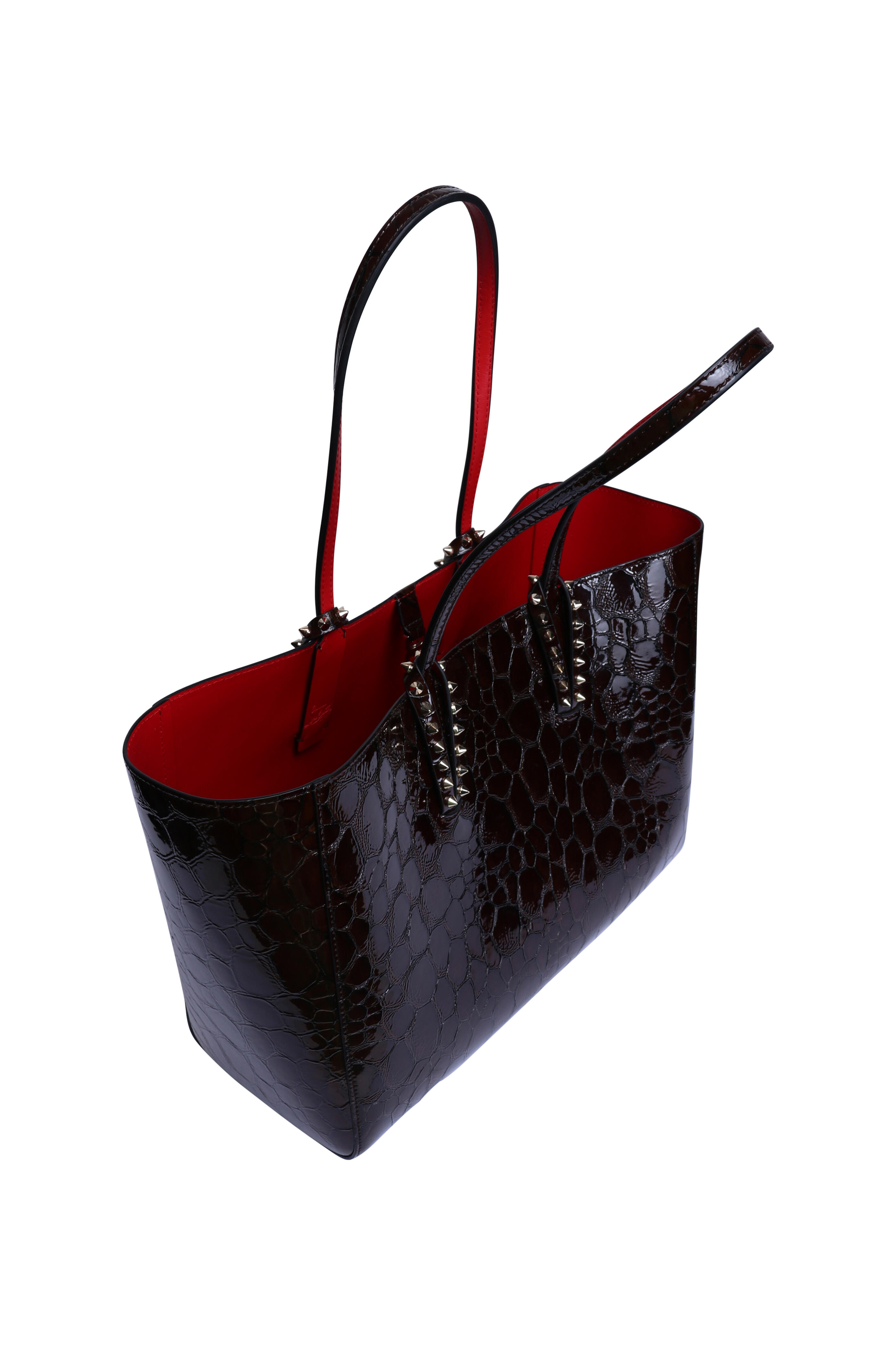 Christian Louboutin - Small Cabata Brown Gloss Embossed Tote