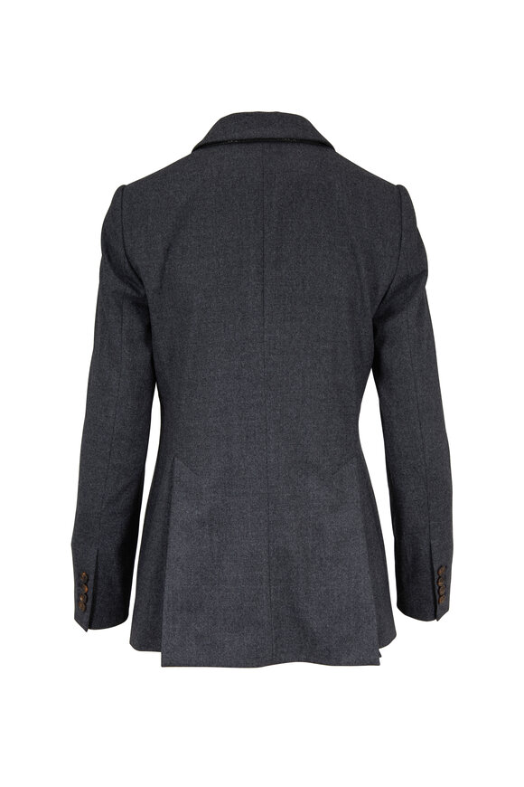 Brunello Cucinelli - Charcoal Gray Wool Single Button Blazer 