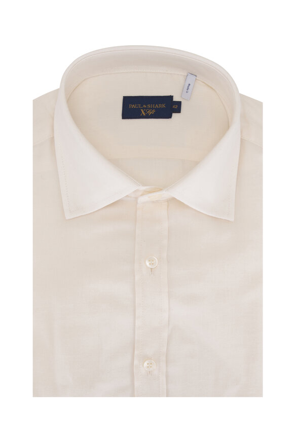 Paul & Shark X-Soft Ecru Herringbone Sport Shirt