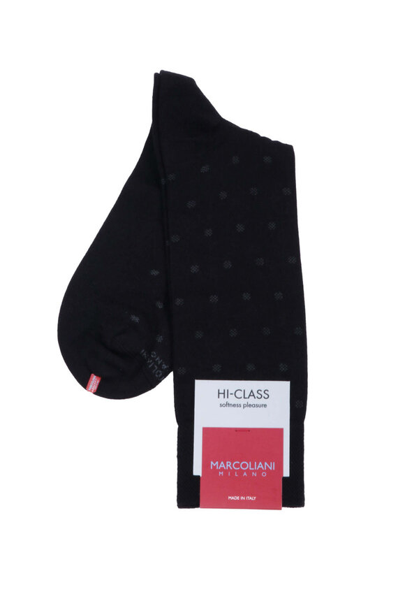 Marcoliani Black Polka Dot Midcalf Socks