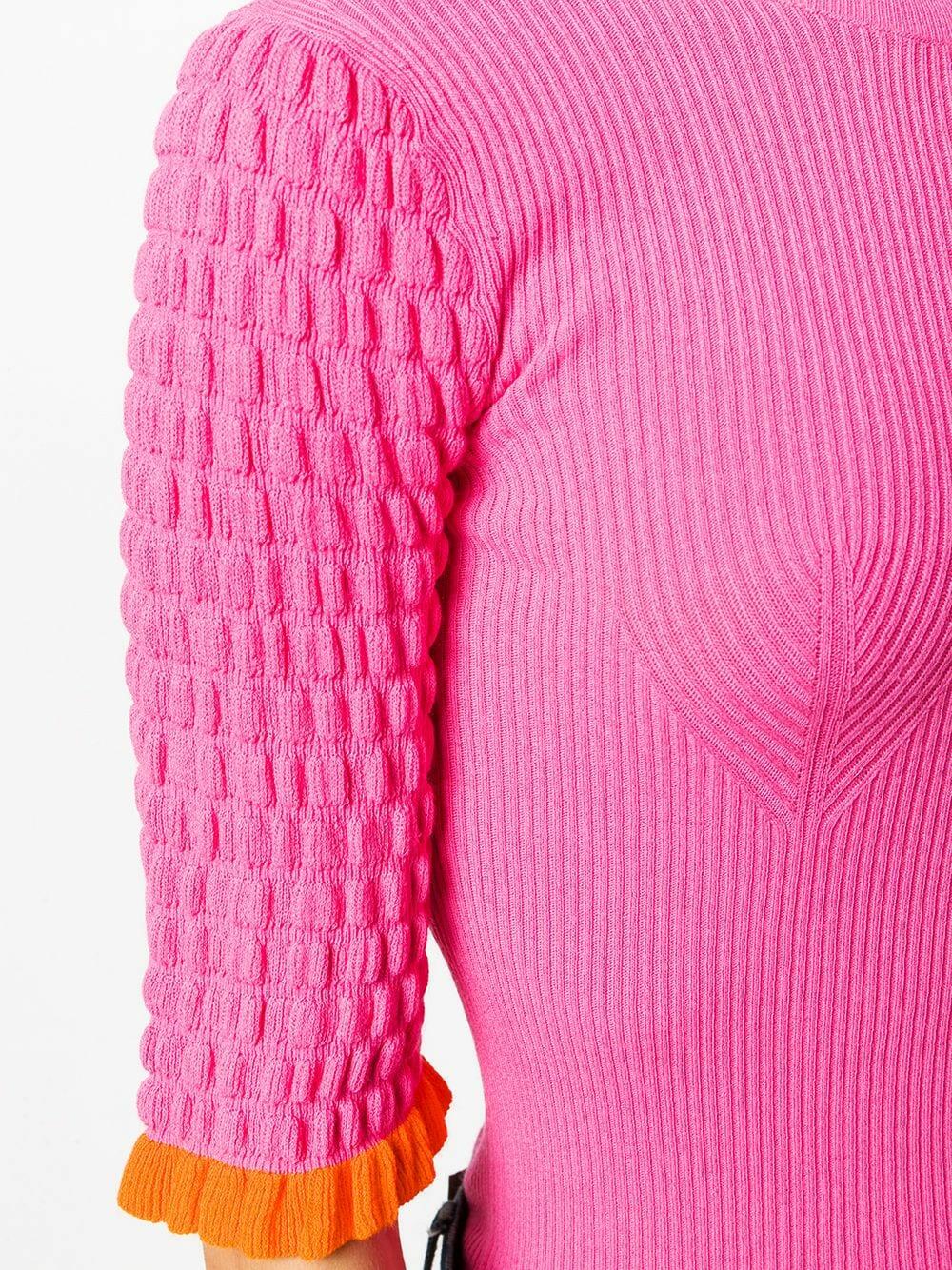 See by Chloé - Hot Pink Ribbed Crewneck Sweater