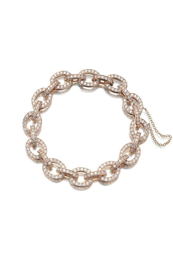 Nam Cho Classic Oval 18K Rose Gold Diamond Link Bracelet