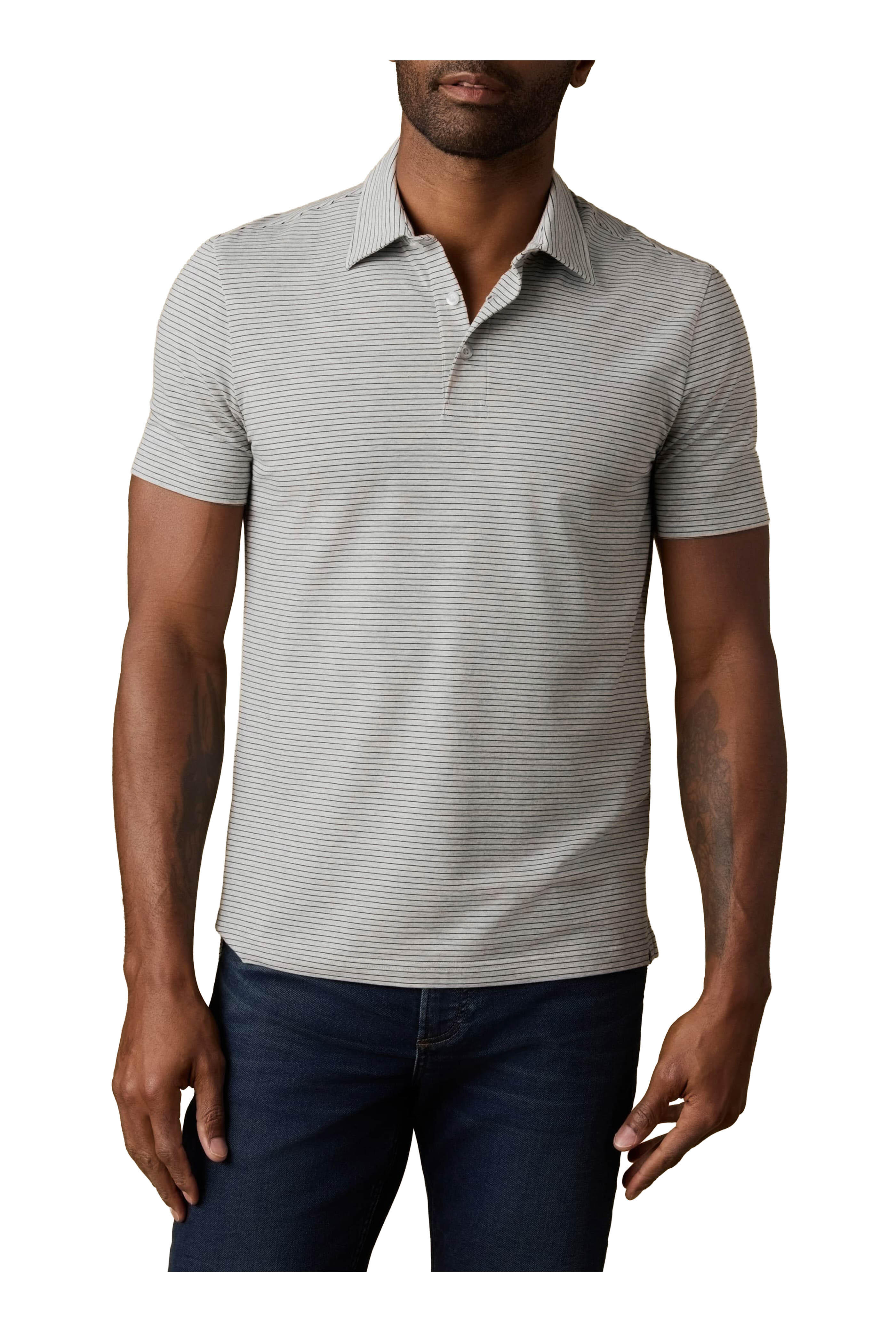 Faherty Brand - Movement™ Dark Cloud Stripe Polo - view 2