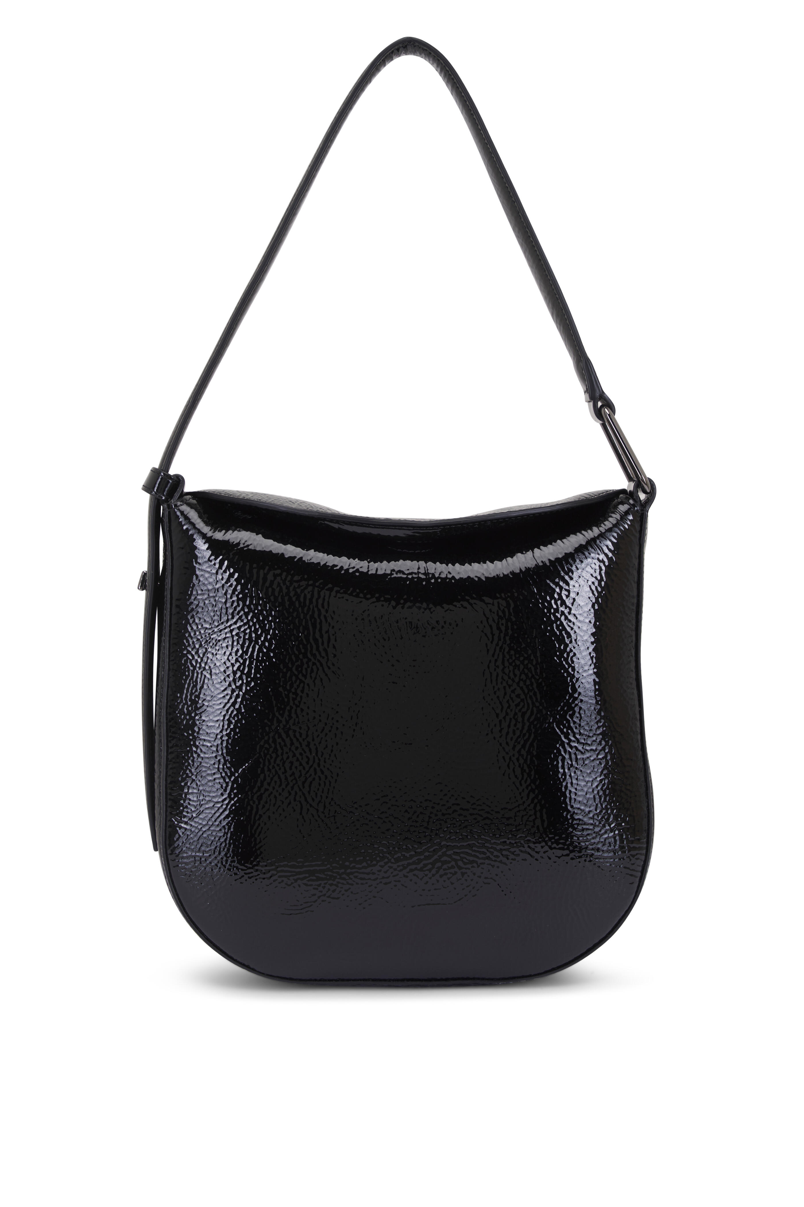 Akris - Anna Little Black Patent Leather Hobo Bag