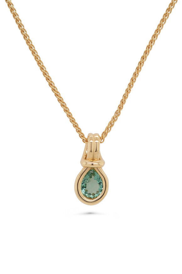 Kali Zoe 18k Yellow Gold Tourmaline Hitch Pendant Necklace - view 1