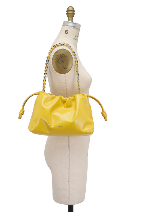 Loewe Medium Flamenco Yellow Patent Leather Clutch - view 10
