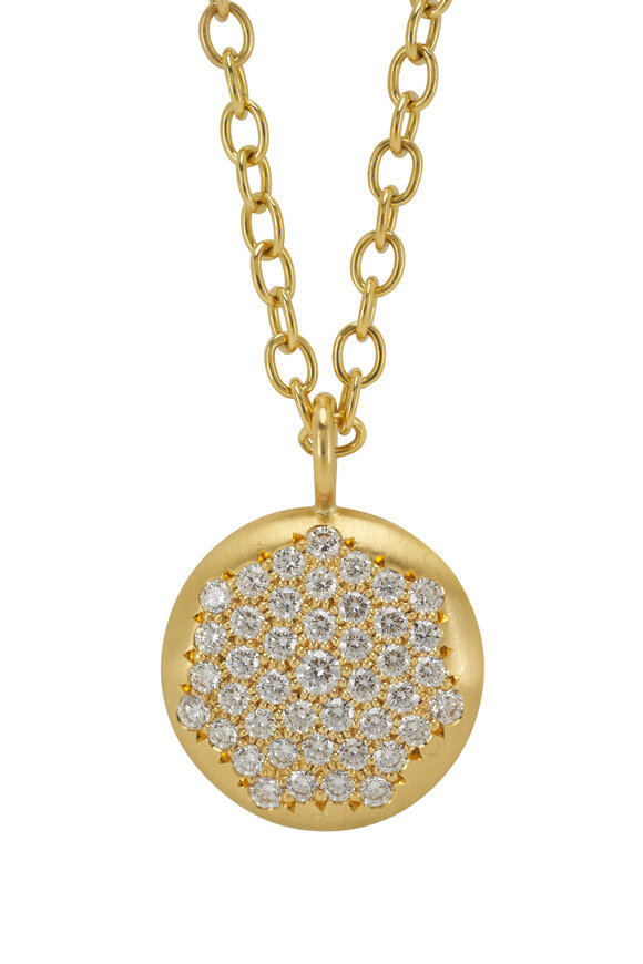 Caroline Ellen - 3.09CT Diamond Lentil Pendant Necklace 