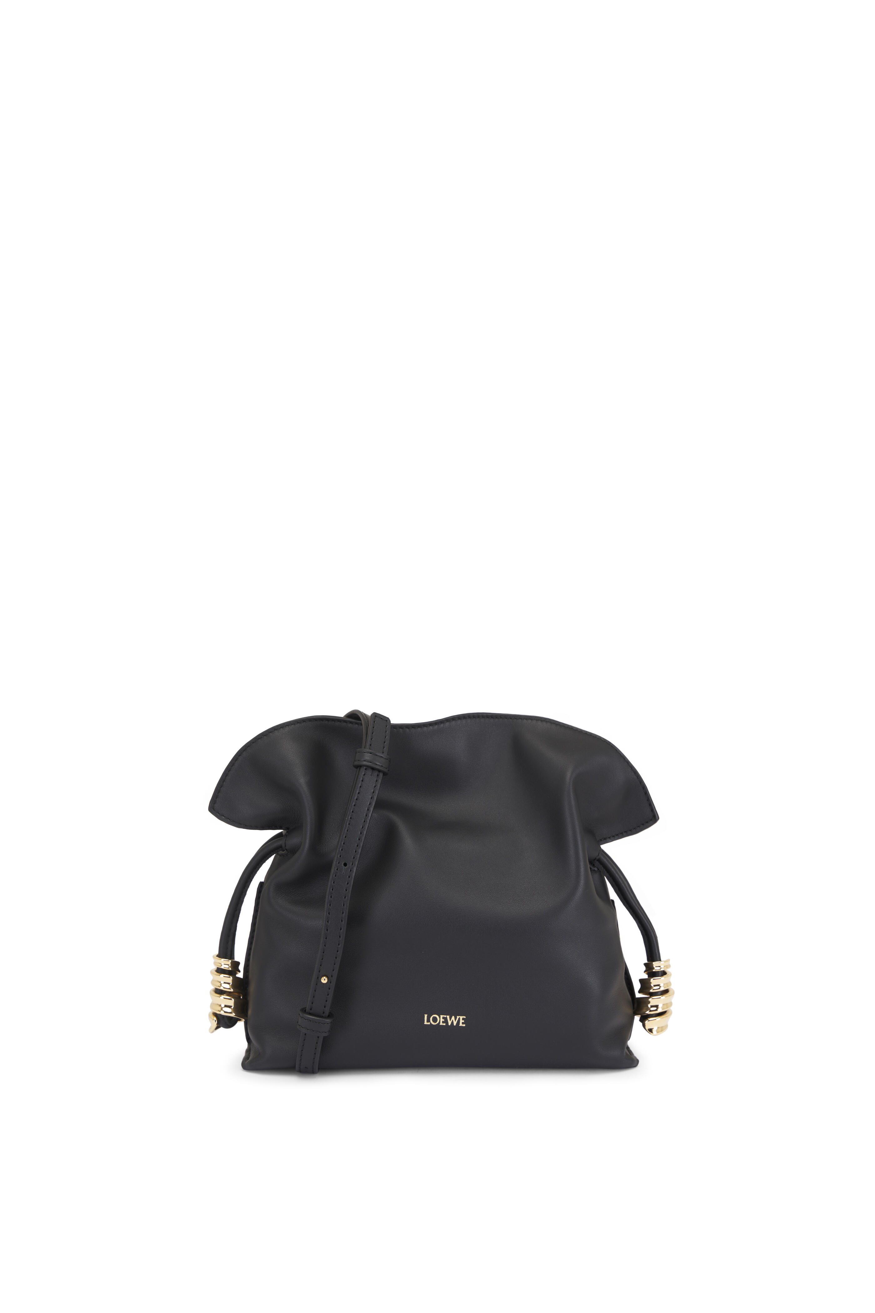 Loewe - Mini Coil Flamenco Black Leather Clutch