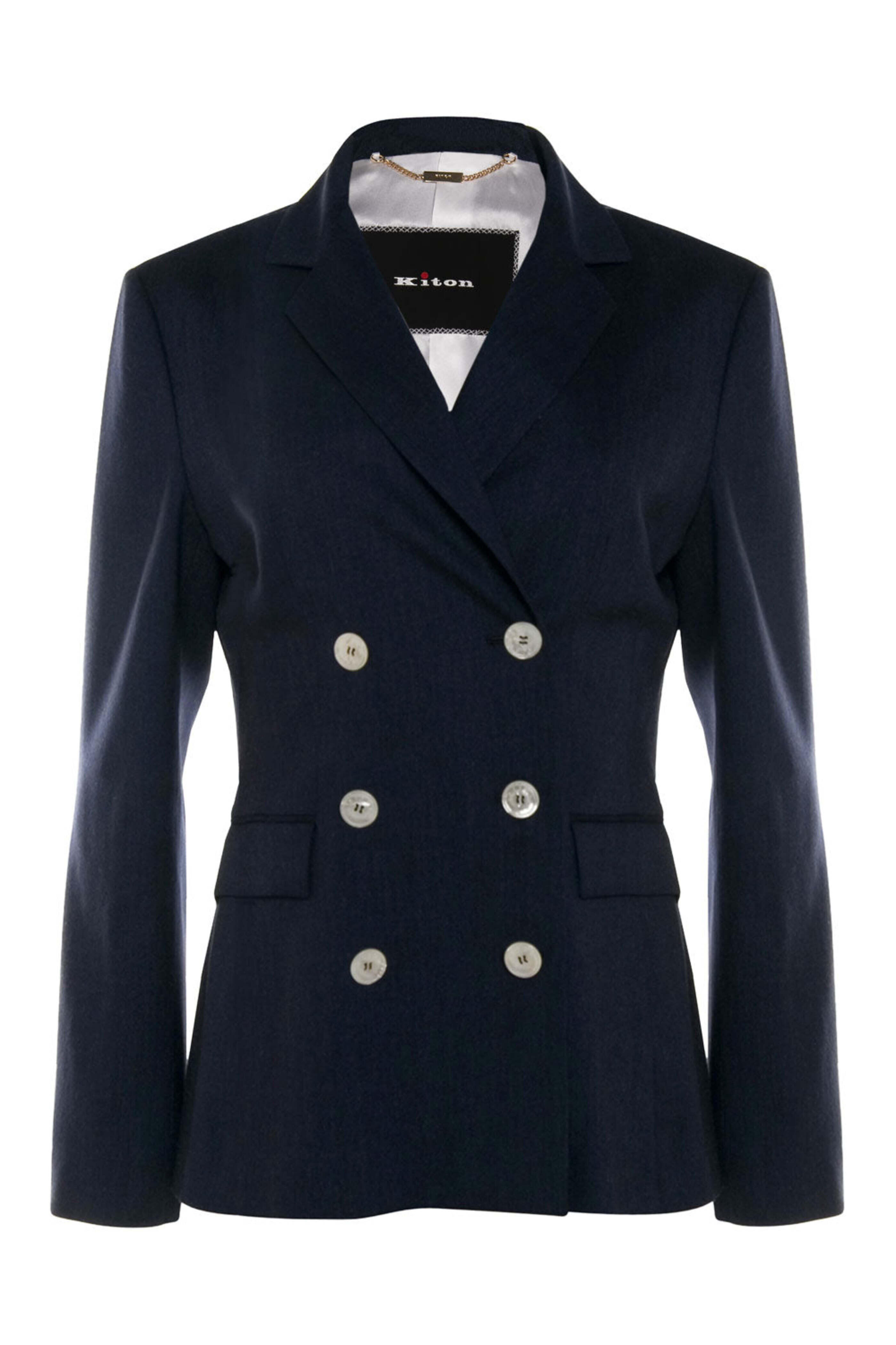 Kiton - Navy Denim Double Breasted Jacket