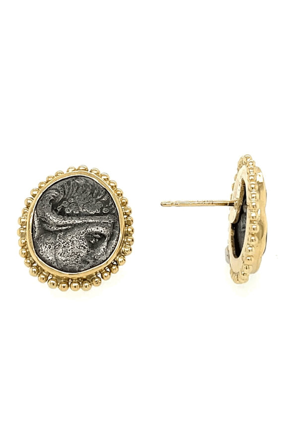 Ellen Hoffman Greek Euboia-Histiaia Coin Earrings - view 2
