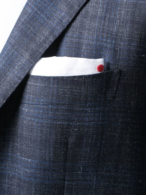 Kiton - Gray & Blue Plaid Cashmere, Silk & Linen Sportcoat