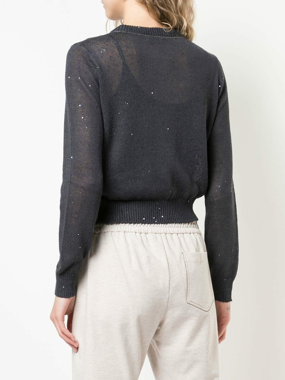 アウターその他 BRUNELLO CUCINELLI LUREX CARDIGAN Brunello Cucinelli - Gray Lurex Front Zip Knit Cardigan