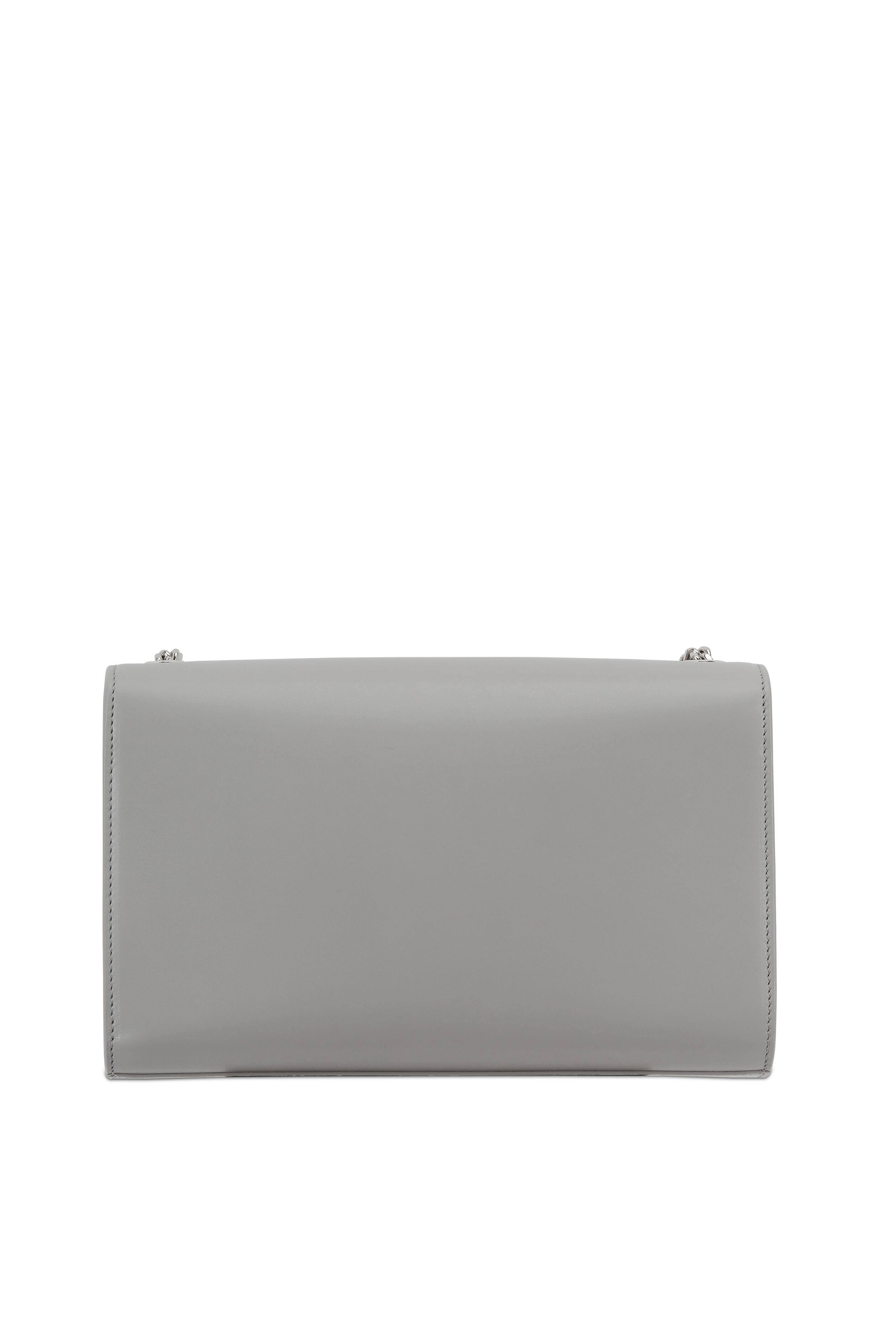 Saint Laurent - Kate Monogram Gray Leather Tassel Shoulder Bag