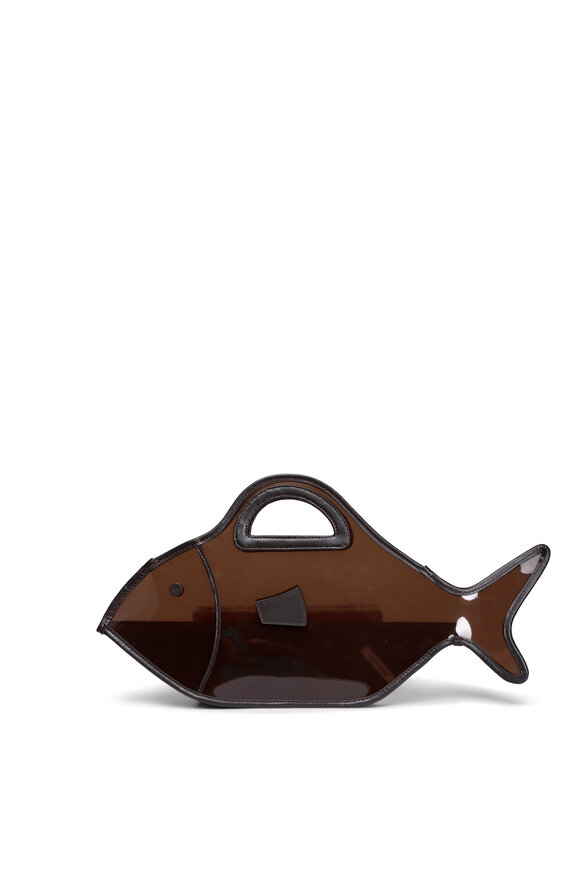 Staud Cleo Espresso Fish Top Handle
