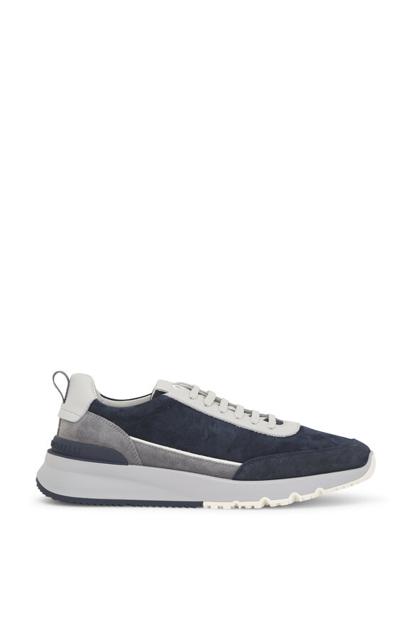 Brunello Cucinelli - Navy Blue Suede Running Sneaker