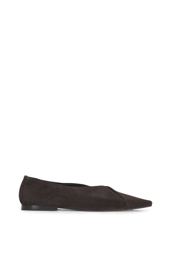 Brunello Cucinelli Pepe Dark Brown Suede Crossover Ballet Flat - view 5