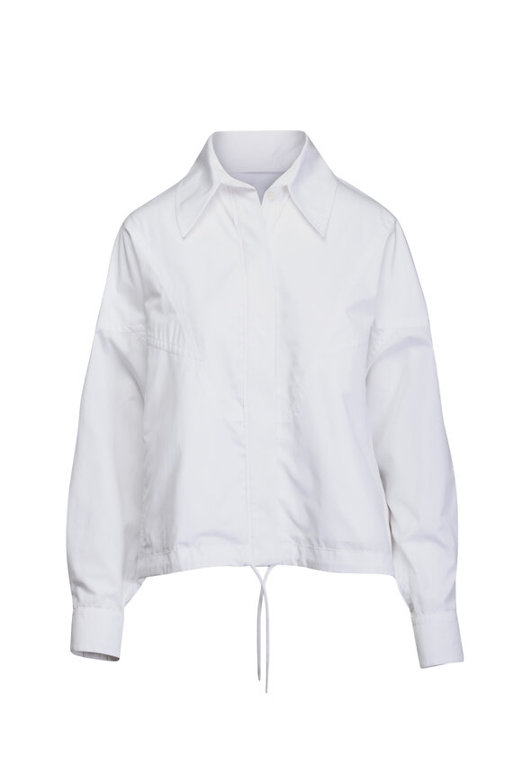 Stella McCartney White Poplin Sporty Bomber Jacket
